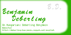 benjamin deberling business card